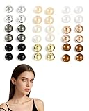 FUGLUS 18 Paar Perlenohrringe, Weiße Perlenohrstecker, Damen Ohrstecker, Perlen Ohrringe Damen, Perlenohrstecker mit Perlen, Ohrringe Set für Damen Mädchen(drei Farben)