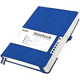 Mlife Notizbuch A4 Dotted mit Lebensbaum-Design，360 Seiten,100gsm Dotted Papier,PU-Cover，Elastisches Band, Stifthalter， 3 Lesezeichen-für Frauen Männer，21.3 * 28.1cm（Blau）