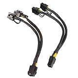 Xbsduih 2 StüCk PCI-E 6 Pin auf Dual PCIe 8 Pin (6 + 2) Grafik Karte PCI Express Power Adapter GPU VGA Y-Splitter VerläNgerung Kabel