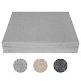 Nisorpa 12 Stück Teppichfliesen 30x30cm Bodenbelag Selbstklebend Gewerbe Teppichboden mit Rutschhemmendem Latex Rücken Strapazierfähiger Teppich Bodenbelag für Büro, Hellgrau