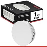 Pyrexx PX-1 Rauchwarnmelder - 1 Stück - 10 Jahre Batterie mit Magnet-Halterung ohne Bohren und LED-Blinken, Zertifiziert nach Q-Label, Weiß