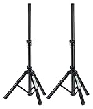 Pronomic SPS-5S Boxenstativ Stahl 2er Set - Niedrige Boxenstative aus Stahl - Ideal für Linienstrahler, Monitore und Akustik-Verstärker - 67 bis 120 cm hoch - nur 1,8 kg leicht - schwarz