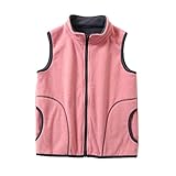 Ärmellose Weste für Kleinkinder, Babys, Mädchen, Jungen, Winter, warm, dick, Baumwolle, ärmellos, niedlich, rot, 5-6 Years