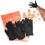 Hirsch-Reinigungshandschuhe, Wildreinigungshandschuhe, 24 Paar tragbare Handschuhe zum Ausweichen von Hirschen, multifunktionale Tierarzthandschuhe, Nitrilhandschuhe mit langen und kurzen Armen