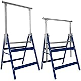 Deuba 2x Unterstellbock 7-fach höhenverstellbar 81-130 cm 400 kg klappbar Metall Klappbock Gerüstbock Arbeitsbock