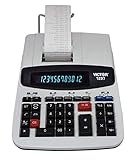 VICTOR Technology 1297 Büro Taschenrechner Drucker schwarz, weiß Taschenrechner – Taschenrechner (Büro, Tischrechner, 12 Zahlen, 1 Zeilen, Sektor, schwarz, weiß)