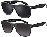La Optica B.L.M. Herren Sonnenbrille UV400 Damen Sunglasses Men Retro Vintage Sport Outdoor - Party Festival JGA Set Matt Schwarz (Gläser: Grau, Verlauf Gradient)