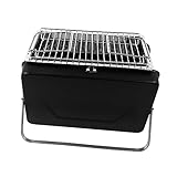 Tragbarer Grill Tragbarer Bbq-grill Tischgrill Holzkohle Grill Im Freien Picknick-barbecue-grill Tragbarer Außengrill Aktenkoffer Grill Holzkohle-tischgrill Klappofen Black Metall TINEASUR