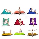 Nadimaideal Sitzsack Rechteckig 2 in 1 Funkttion Legen & Setzen für Kinder, Teenager & Erwachsene | Indoor & Outdoor | Sitzkissen - Beanbag | Füllung EPS Perlen (Anthrazit, L - 100 X 145 cm)