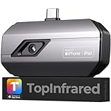 TOPDON Wärmebildkamera TC002C für iPhone15/16 Serie, 256x192 IR-Auflösung, –20°C bis 550°C Temperaturbereich, 25 Hz Bildfrequenz, 40mK Thermische Empfindlichkeit,Infrarot Kamera für iOS Typ-C Geräten