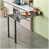 Klappbarer Wandtisch, Esstisch, Laptop Tisch, Wandklapptisch für Küche, Küchentisch für die Wand Bartisch, für die Wand im Büro, Küche, Esszimmer(Black,76.5 * 45 * 70cm)