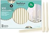 Bolsius Spitzkerze 103400335505, elfenbeinfarben, 25,4 cm, Creme, 100 Stück