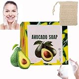 Yamusa Avocado Soap, 200g Yamusa Handgemachte Hautaufhellende Seife, Avocado Öl Handgemachte Seife Stück zur Tiefenreinigung und Pflege, Avocado Duftseife Duschbrocken für Gesicht und Körper (1)