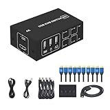 TOWARDSNAN Virtual Machine Switcher 4 Computer 1 Monitore 4K@60Hz Port Virtual Machine Switches in Out Unterstützung Share Monitore USB Geräte Tastaturen Maus Sharing