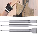 MOUMOUTEN Meißel-Set, Flach- und Spitzmeißel-Set aus Karbonstahl für Fliesen – Bohrmeißel-Set, Betonmeißel, Fliesenmeißel, Mauermeißel (SDS PLUS (runder Griff))