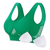 Sport-BH for Damen Mit Starker Unterstützung, Vollständig Bedeckender, Bügelloser Yoga-BH Anti-Sagging-Design, Atmungsaktiver Komfort Im Fitnessstudio(Green,4X-Large)