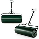 COSTWAY Rasenwalze befüllbar Wasser oder Sand, 113 L, Ø 40 cm x 99 cm, Bodenwalze mit Griff, Gartenwalze Metall, Handwalze Lawn Roller, Rasenrolle für Ebenen Rasen Garten, Grün