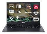 Acer Aspire 3 A315-23-R2XY Laptop, 39,6 cm (15,6 Zoll), Full HD (AMD Ryzen 5 3500U, 8 GB RAM, 256 GB SSD, AMD Radeon Vega 8, Windows 11 Home), Schwarz, QWERTY-Tastatur Spanisch