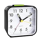 CNMTCCO Wecker Analoger Wecker ohne Ticken mit Licht, batteriebetrieben, lauter Alarm, Schlummerfunktion, geräuschloser Betrieb, leuchtendes Display, tragbares Design für Tiefschläfer.