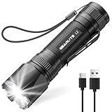 GEARLITE Taschenlampe Led Aufladbar, Superhelle Zoombare 3000 Lumen Mini Torch mit 3 Lichtmodi & Langer Betriebsdauer, IP65 Wasserdicht Taktische Handlampe für Camping Angeln Wandern Outdoor, Notfäll