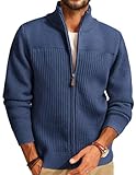 PJ PAUL JONES Pullover & Strickjacken für Herren Winter Cardigan mit Reißverschluss und Stehkragen XL Dunkelblau