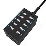 SABRENT USB Ladegerät, 60Watt 10ports USB-Schnellladegerät Ladestation Mehrfach, mit Netzteil, Ladestation für MacBook, USB-C Laptops, Nexus, iPhone, Samsung Galaxy (AX-TPCS)
