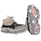 BLUEVER Ice Klampen Steigeisen, Steigeisen für Bergschuhe,32 Edelstahl Spikes Schuhkrallen, Great für Wandern Trekking Klettern Bergsteigen Angeln Herren Damen Winter Außenaktivität