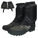 DvBCNMe Gamaschen Wandern, wasserdichte Staubdicht Einstellbare Atmungsaktive Beinschutz Gaite, Gamaschen Wandern Jagd Fahrrad für Outdoor Wandern Skifahren Klettern (Schwarz)