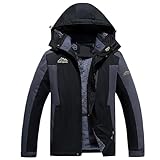 XBlave Winterjacke Herren, Skijacke mit Fleece Innenjacke Winddicht Wasserdicht Kapuze,Basic Mode Funktionsjacke Regenjacke Wintermantel Jacke zum Wandern Trekking Radfahren für Herren