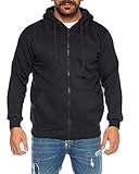 Raff & Taff Herren Hoodies Kapuzenpullover Sweatjacke Übergangsjacke Jacke Basic Schlicht bis 6XL (RT404 Schwarz, 6XL)