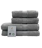 Harmatex - Handtuch Set aus Baumwolle - 100% Baumwolle flauschig, saugstark, 2 Aufhänger, Öko-Tex Standard 100, GOTS Zertifiziert, 50X100 und 70X140cm, 4er Pack (Gray)