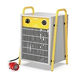 DAHTEC Elektroheizer Heizlüfter Große Räume Bauheizer 9kw Elektro Heizstrahler mit Thermostat Elektrisch Heizgerät mit 3 Heizstufen Heizgebläse für Garage, Baustelle