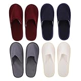 NOLITOY 8 Paare Rutschfeste Faltbare Hausschuhe aus Frottierstoff Leichte Atmungsaktive Indoor Slipper für Damen und Herren Vielseitig Verwendbar für Zuhause Reisen Hotel Zufällige Farbe