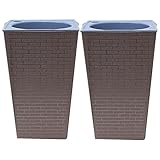 2pc Hohe Selbstbewässerung Indoor Outdoor Für Terrasse Pflanztopf Dekorative Gartenarbeit & Décor Quadrat Hängeampel (B, One Size)