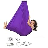 Wizvox 𝐘𝐨𝐠𝐚 Tuch Swing 200 Kg Max. Tragfähigkeit Mit Beschläge -𝐘𝐨𝐠𝐚-𝐬𝐜𝐡𝐚𝐮𝐤𝐞𝐥Hammock Geeignet, um lebendiger und fröhlicher zu Machen (280 * 150CM),B