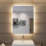 SONNI LED Badspiegel Lichtspiegel LED Spiegel Wandspiegel mit Touch-Schalter badspiegel mit Beleuchtung 80x60 cm 3 einstellbare Lichtfarben und Anti-Beschlag