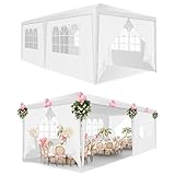HOTEEL Pavillon 3x6 Wasserdicht Stabil Winterfest, Partyzelt 3x6 mit Fenstern & abnehmbaren Seitenwänden, UV-Schutz, für Garten, Gartenpavillon, Hochzeit, kommerzielle Aktivitäten, inkl. Heringe, weiß