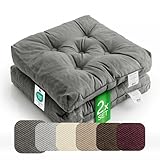 etérea Sitzkissen 42x42 cm 2er Set - Anthrazit 8 cm hoch - Bodenkissen für Indoor, Outdoor, Küche, Garten, Auflage - Heidi Stuhlauflage - 2 Stück Stuhlkissen 40x40 cm Anthrazit