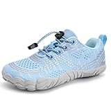 WateLves Barfußschuhe Wasserschuhe Kinder Jungen Mädchen Kinder Aqua Schwimmen Nass Riff Schuhe für Strand Pool Wasser Sport Non-Slip Schnell Trocknen（Blau-Grau 31）