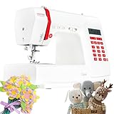 VERITAS Nähmaschine Claire I Computer-Nähmaschine Freiarm I 197 Stiche mit Speicherfunktion I Fußpedal I Alphabet & Zahlen I Einfädelhilfe, Fadenabschneider I LCD-Display & LED-Nählicht (weiß)