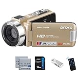 ORDRO HDV-B320 Full HD 1080P 30MP Camcorder 18X Digital Zoom IR Night Vision YouTube Video Camera 3.0' 270° Rotating Screen Vlogging Camera (Gold)