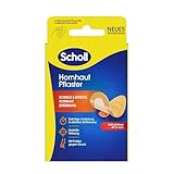 Scholl Hornhautentferner Pflaster Set - 4 Wirkstoffpflaster & 4 Druckschutzpflaster, Hornhaut entfernen Fuß, sanfte Fußpflege, selbsthaftend, dermatologisch getestet, effektiver Hornhaut-Entferner