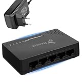 REAGLE Switch LAN 5-Ports Gigabit Netzwerk RJ45 1000 Mb 1000 Mb unmanaged 10/100/1000 Mbit/s-Ports für Internet