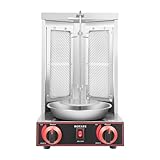 2-Brenner Gas Döner Kebap Gril Edelstahl Gyrosgrill Tischgrill Kebabgrill 3000W Dönergrill GasGrill Glasschiebetür Vertikalgrill Rotisserie Gyrosgrill Tischgrill Döner Gas Doner Kebab Machine
