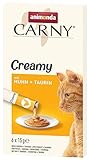 Carny Creamy Katzensnack (6 x 15g), Premium Katzensnack für anspruchsvolle Feinschmecker mit zartem Huhn und wertvollem Taurin von animonda