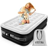 Airefina Luftbett 1 Person, Luftmatratze Selbstaufblasend Gästebett mit Eingebauter Elektrischer Pumpe, Aufblasbare Matratze Einzelbett für Camping oder Heimgebrauch -190 x 99 x 46cm