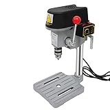 MINRS Tischbohrmaschine 340W Standbohrmaschine Säulenbohrmaschine mit 3 Geschwindigkeiten Einstellbar 1800-8000r/min, 2200-10000r/min, 2600-12000r/min Ständerbohrmaschine für Holz, Metall, Kunststoff