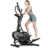 THERUN Crosstrainer für zuhause, 3-in-1 Ultraleise Magnetisch Stepper Ellipsentrainer für zuhause mit 16 Widerstandsstufen, 8 kg Schwungrad, Pulssensor, 45°-Kletterschrittbewegung (Dunkelgrau)