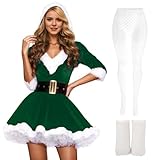 Generisch Weihnachtsmannkostüm für festliche Anlässe, Dessous mit Ärmeln und Strümpfen für Weihnachtsfeiern (OTHER, M)