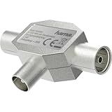 Hama Verteiler Antennenstecker auf 2X Antennenbuchse (Koaxial, Verteiler, Splitter, Matelgehäuse, 1000MHz) Silber